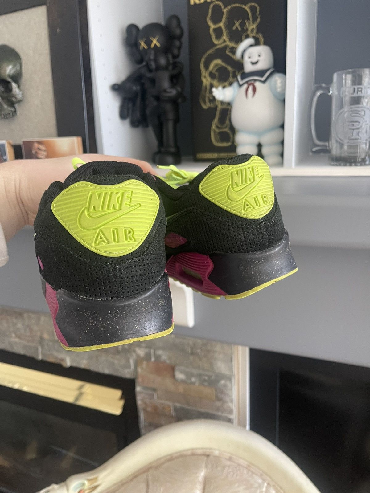 Nike Nike Air Max 90 Black / Citron / Rave Pink 2008 - 9.5 Size US 9.5 / EU 42-43 - 5 Thumbnail