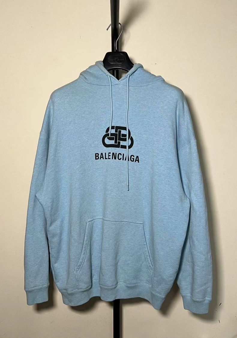 Balenciaga Balenciaga Smog Blue Lock Logo Hoodie Size US L / EU 52-54 / 3 - 1 Thumbnail