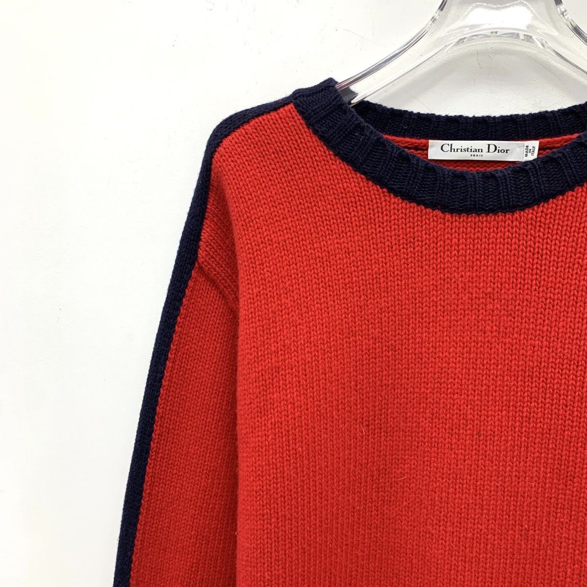 Dior Dior Red Letter Intarsia Wool Long Sleeve Knit Sweater K26WX Size XS / US 0-2 / IT 36-38 - 3 Thumbnail