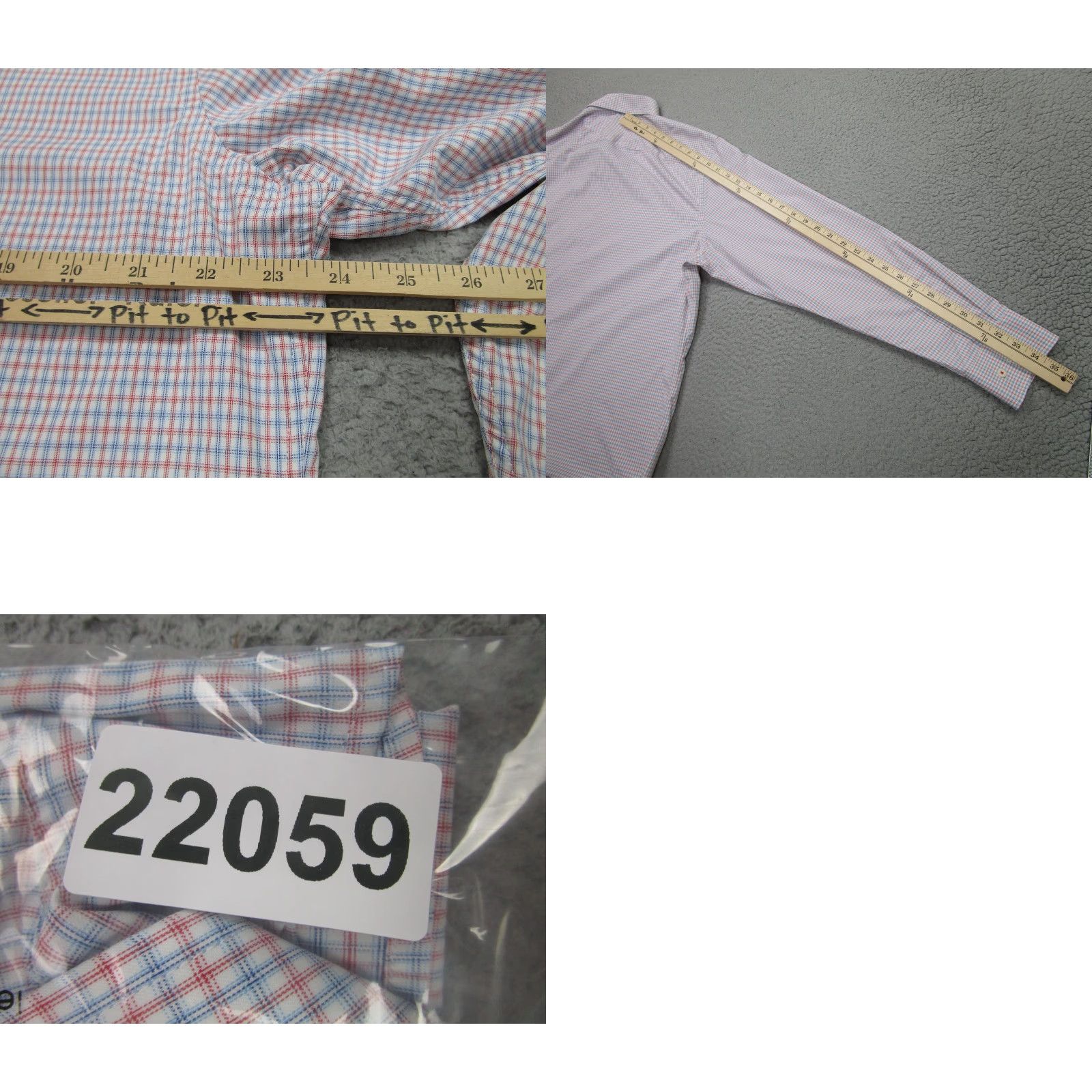 UNTUCKit UNTUCKit Shirt Mens XL White Red Blue Check Long Sleeve Stretch Button Front Size US XL / EU 56 / 4 - 8 Thumbnail