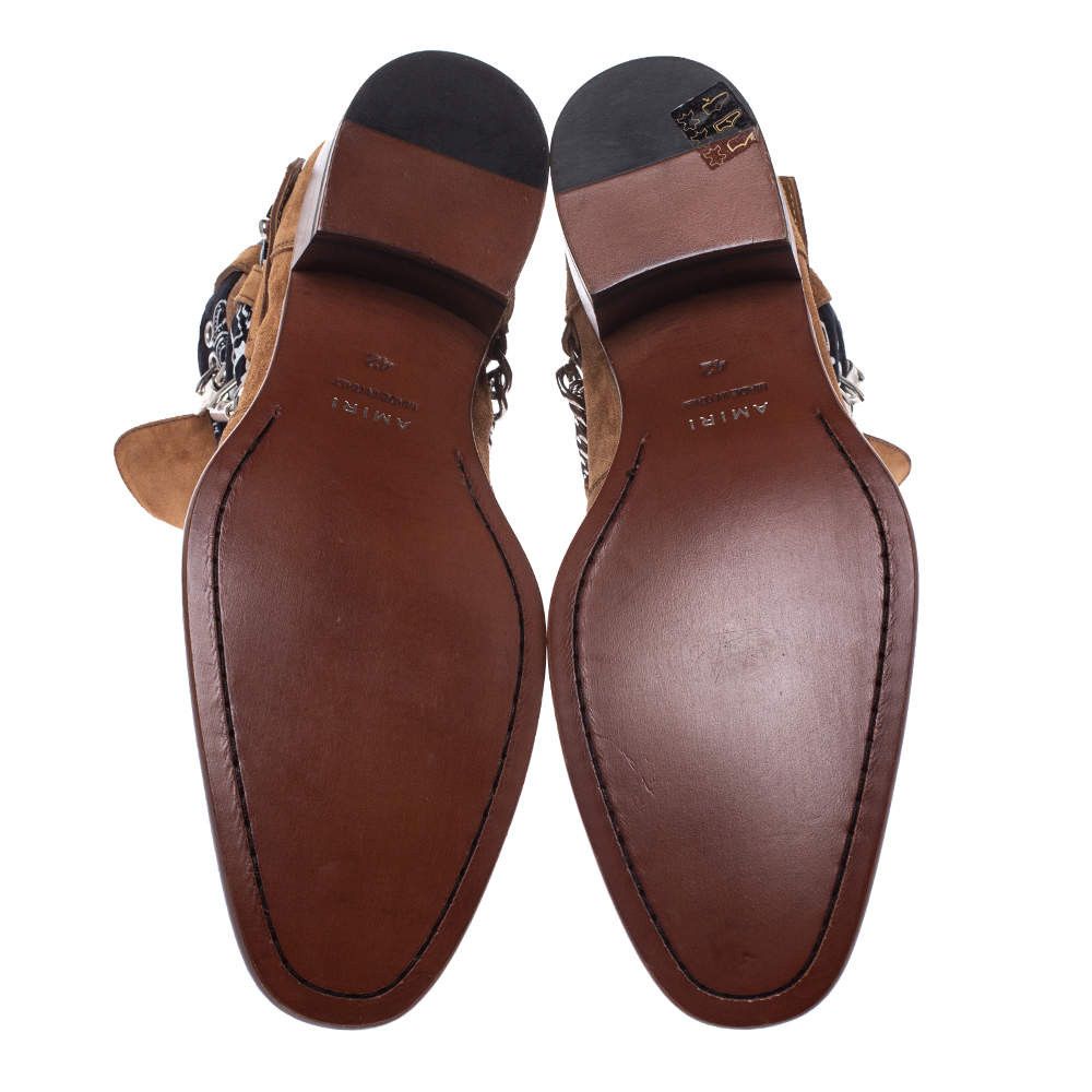 Amiri o1w1db11224 Buckle Ankle Boots in Brown Size US 8 / EU 41 - 6 Thumbnail