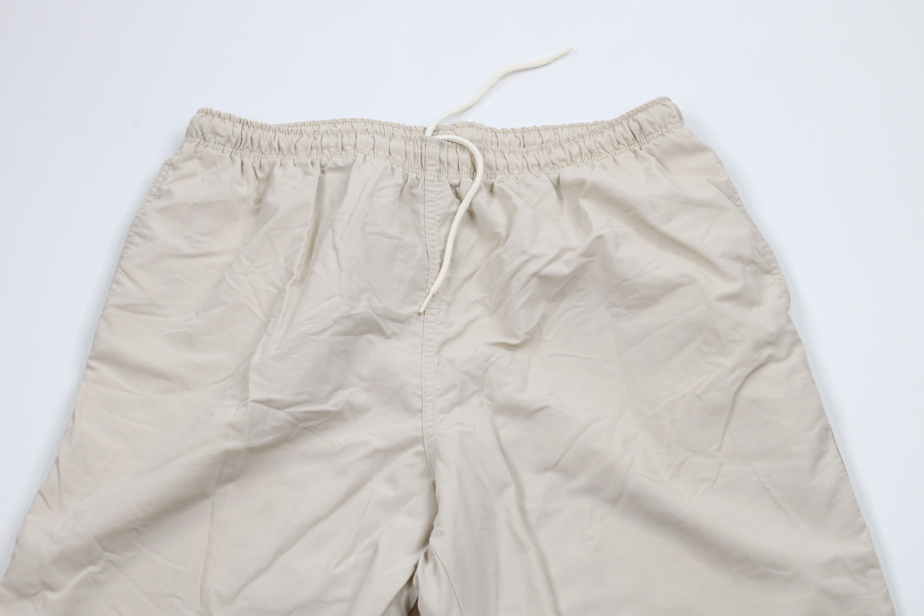 Lands' End × Vintage Vintage 90s Lands End Wide Leg Windbreaker Pants Beige Tan Size 38" / US 16 / IT 52 - 2 Thumbnail