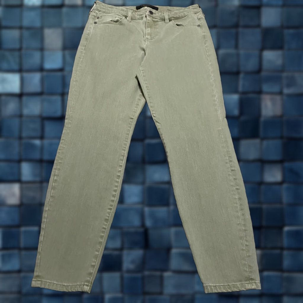 Denime Liverpool Jeans Shirt Womens 8 Beige Denim Skinny Jeans Medium Wash Ankle Mid Rise Stretch Pockets 5-Pocket Womens Liverpool Jeans Size 30" / US 8 / IT 44 - 1 Thumbnail
