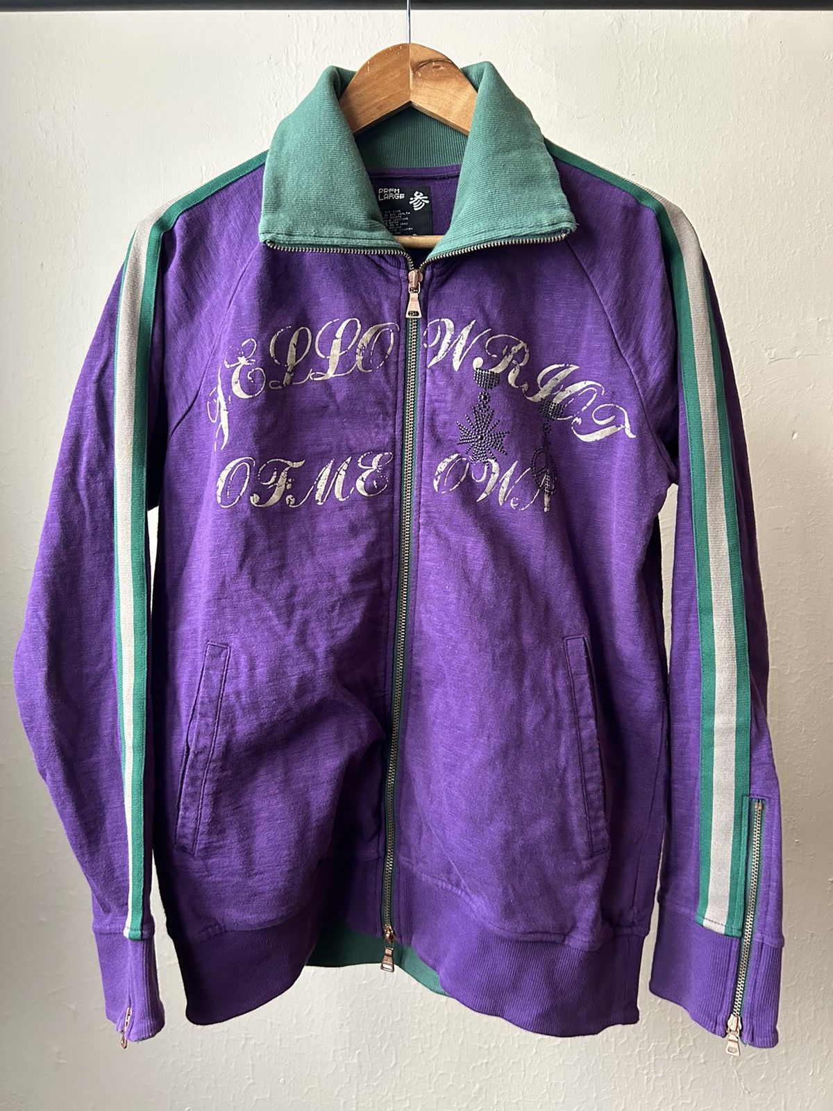 image of Ppfm “Riot Of My Own” Track Jacket in Purple, Men's (Size Large)