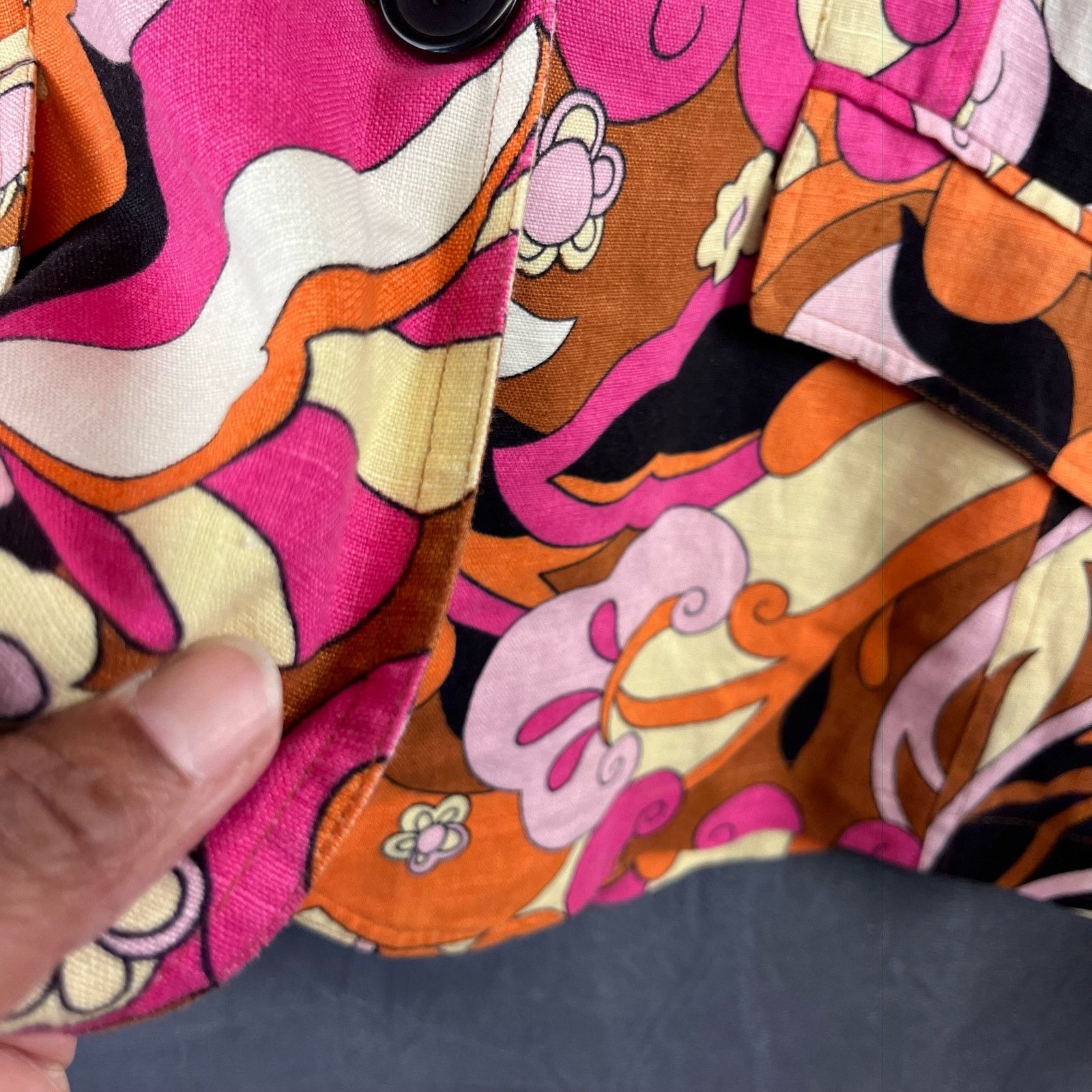 Other Silkland Linen Blazer Womens 10 Colorful Floral Abstract Art Size L / US 10 / IT 46 - 11 Thumbnail