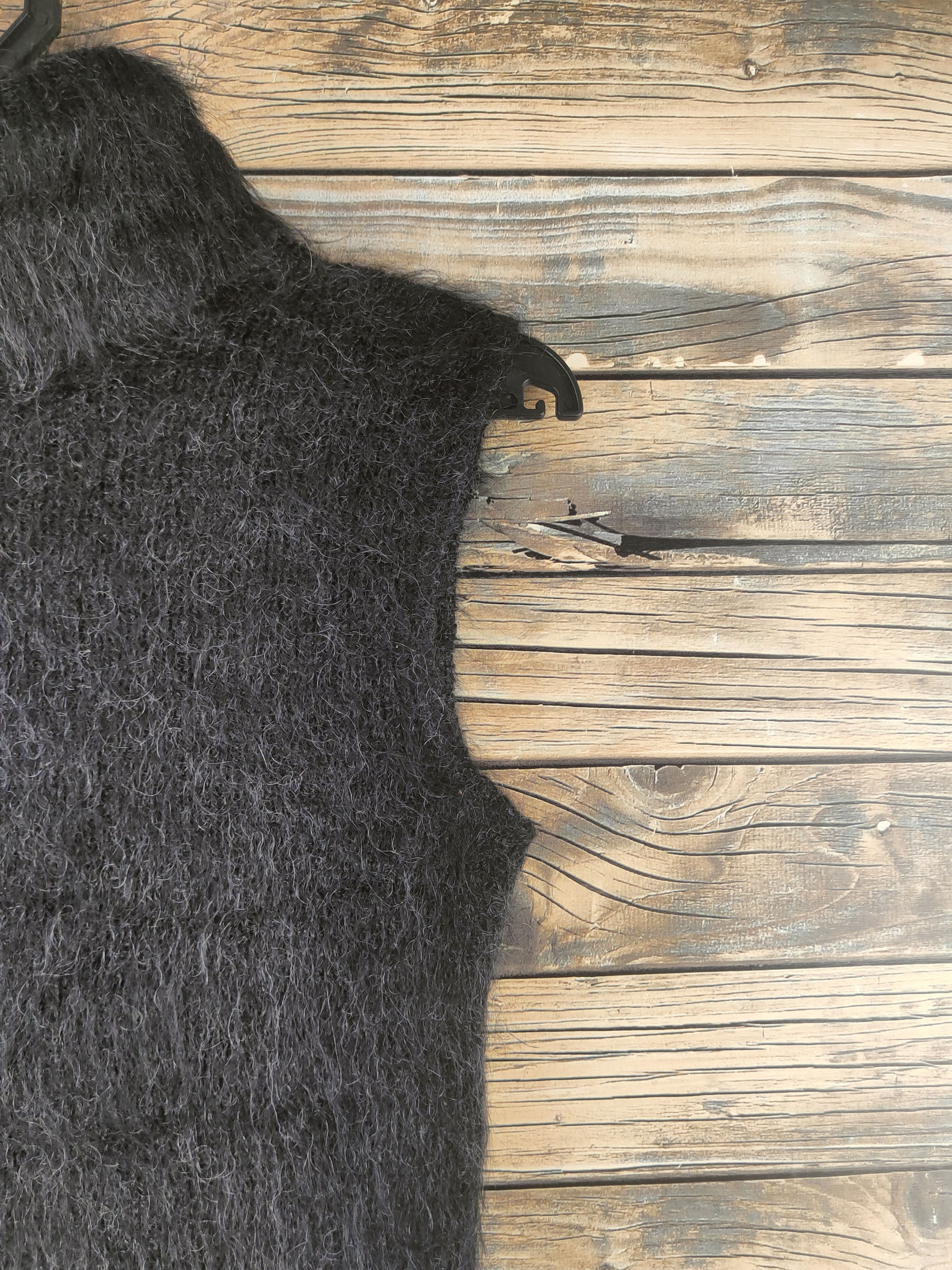 Japanese Brand DL Indivi Black Fur Mohair Knitwear #46-507 Size XS / US 0-2 / IT 36-38 - 6 Thumbnail