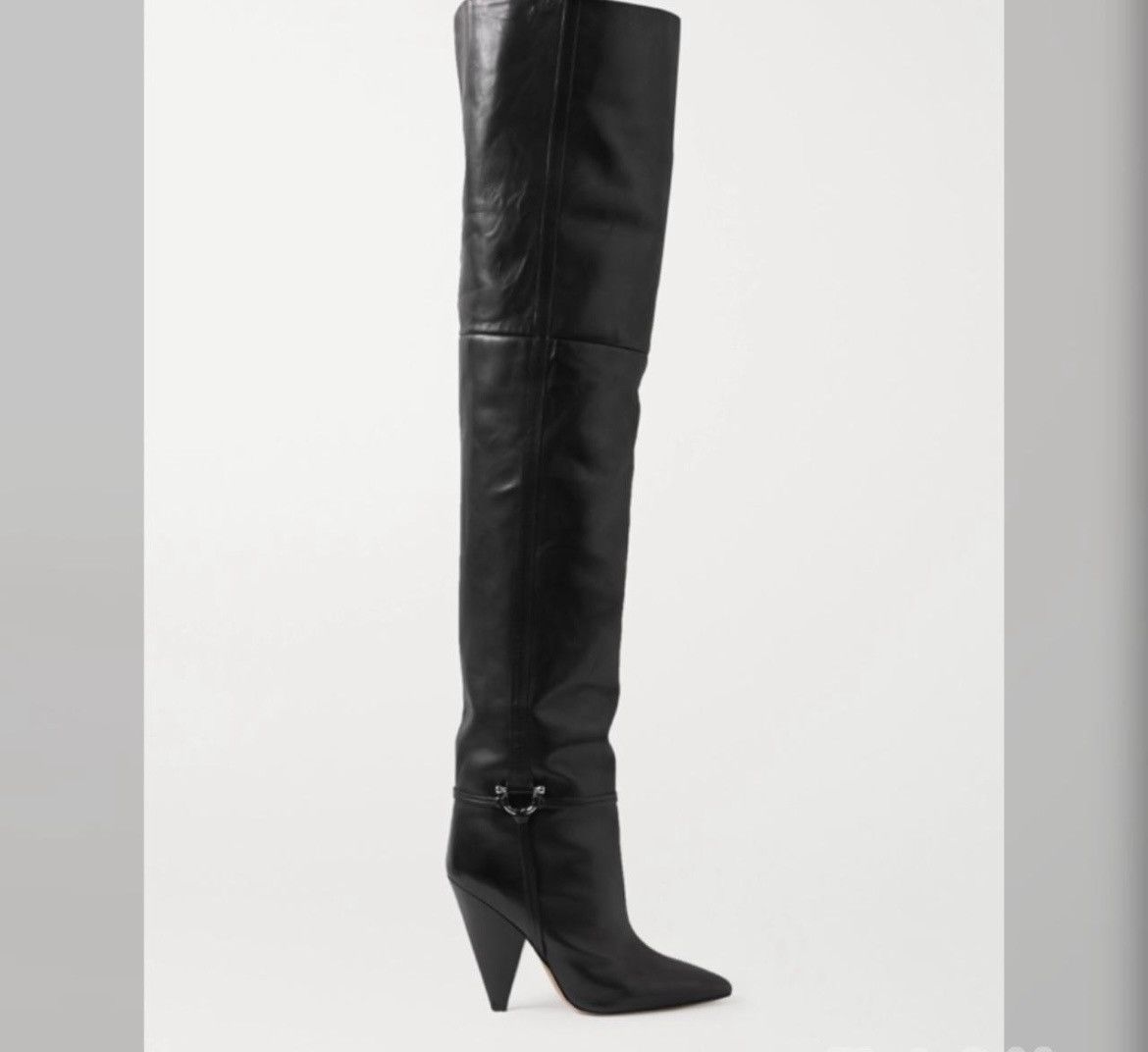 Isabel Marant Black Lage leather over-the-knee boots | ISABEL MARANT Size US 7 / IT 37 - 4 Thumbnail