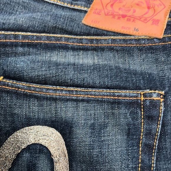 Evisu RARE Evisu Curved Leg Embroidered Jeans Size 36 Blue Size US 36 / EU 52 - 6 Thumbnail