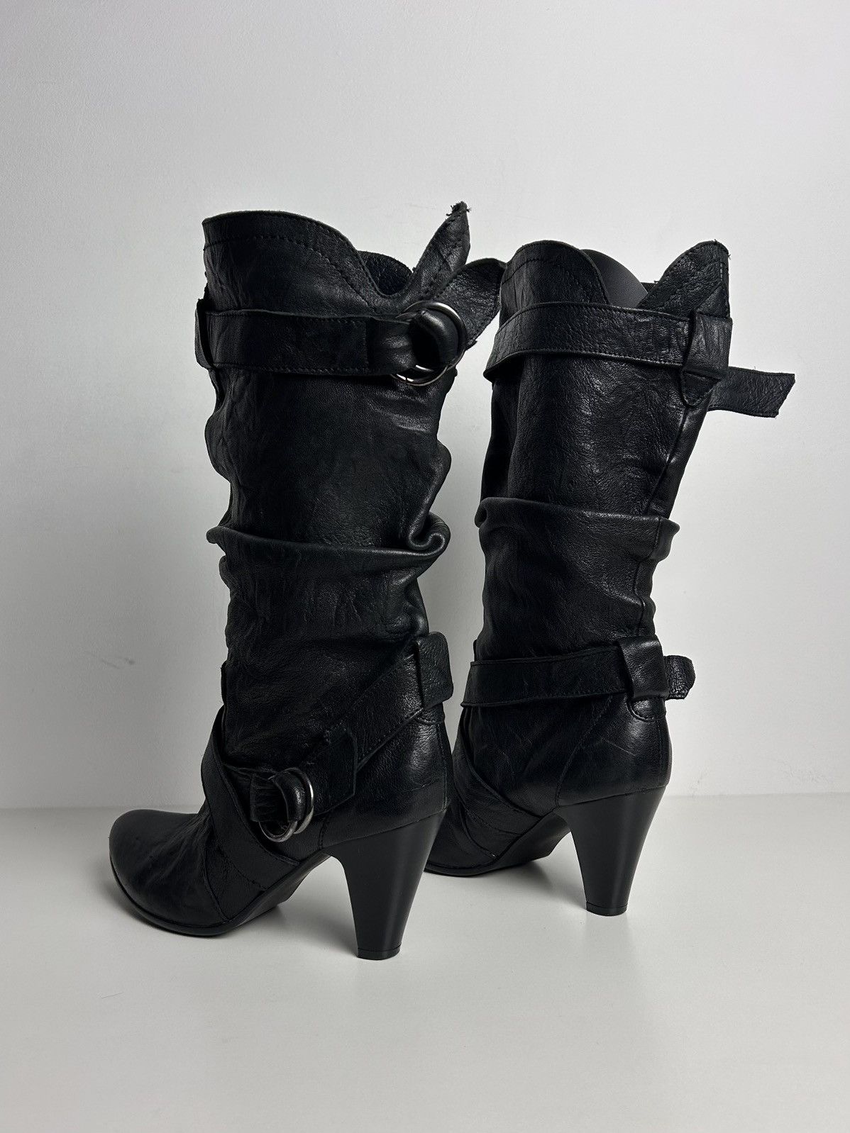 Other Vintage Italian leather heeled boots with buckles Size US 8 / IT 38 - 7 Thumbnail
