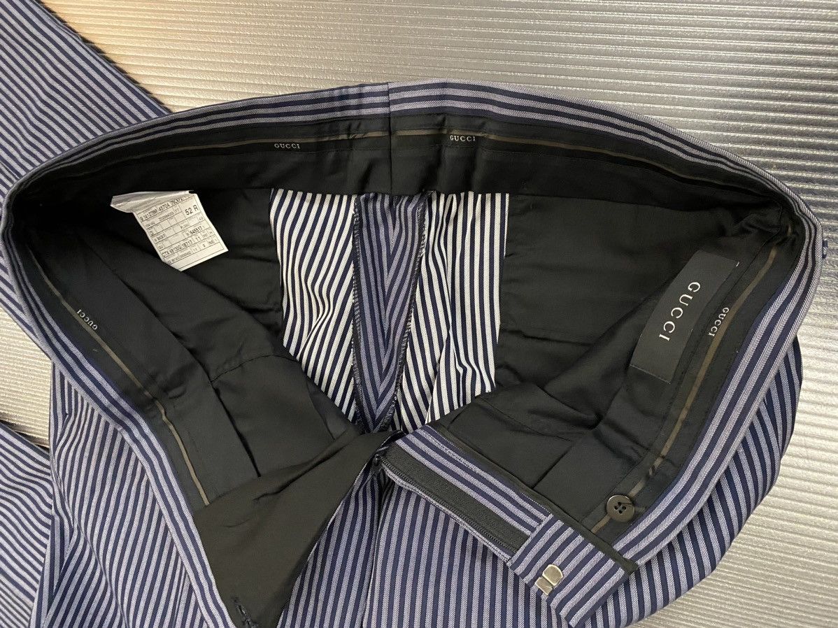 Gucci Gucci 🇮🇹 Blue Chevron Vertigo Striped Pants 52 NW Size US 36 / EU 52 - 9 Thumbnail