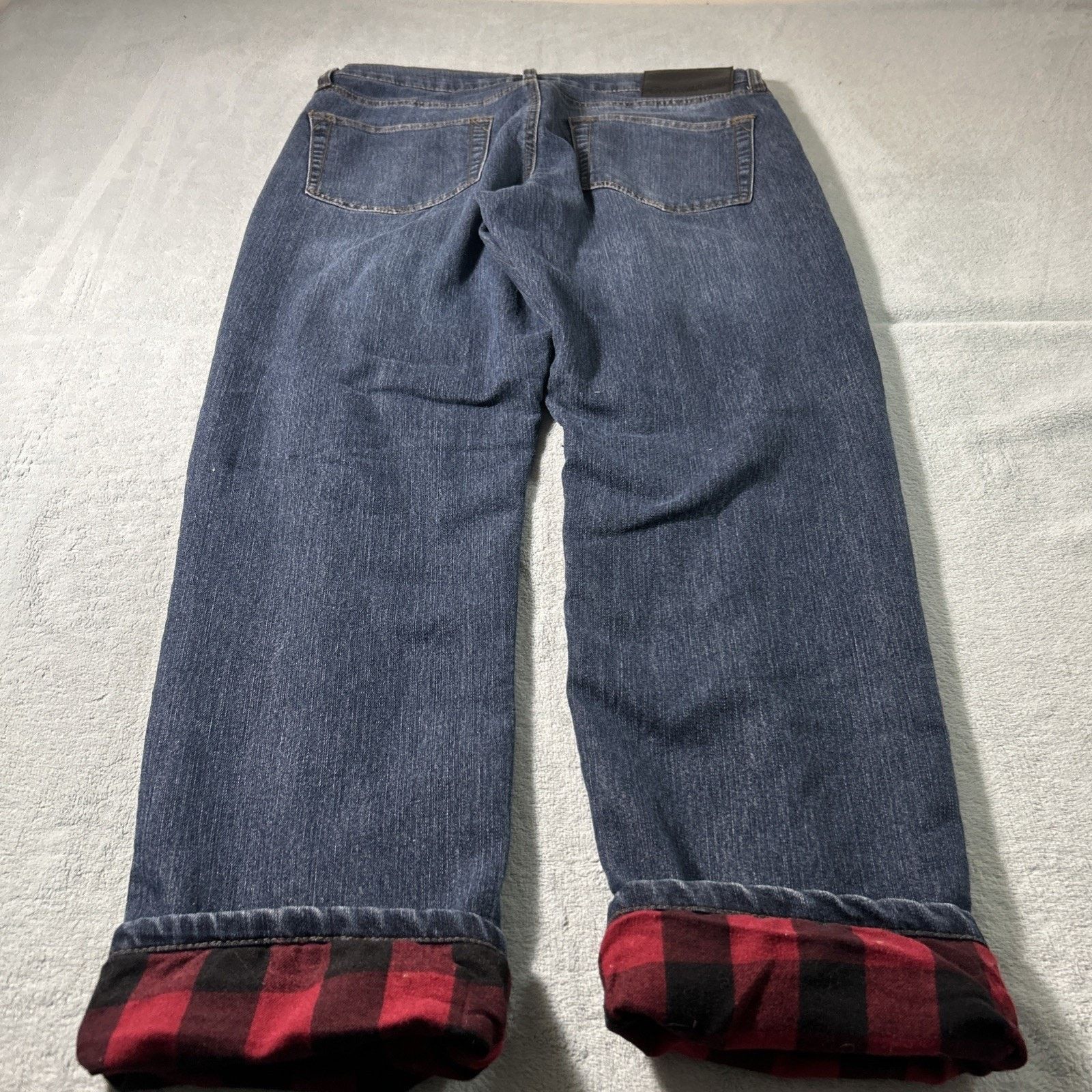 Eddie Bauer Straight Flannel Lined Jeans Men 32x30 Tartan Plaid Outdoors Size US 32 / EU 48 - 1 Thumbnail