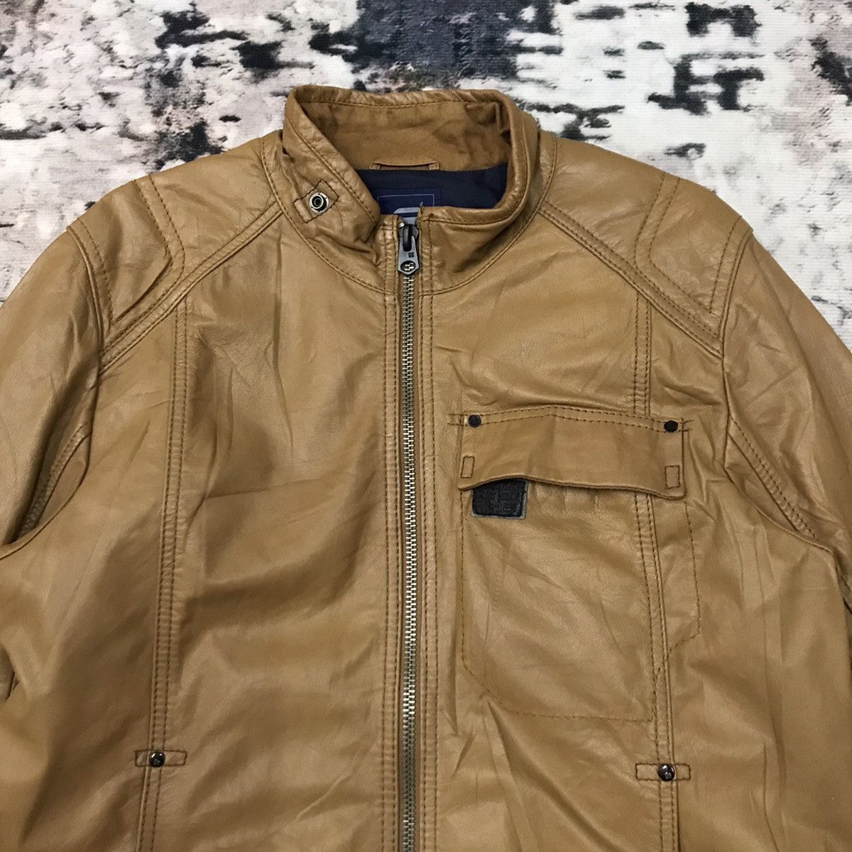 G-Star G-Star Raw Brown Leather Jacket Size US M / EU 48-50 / 2 - 2 Thumbnail