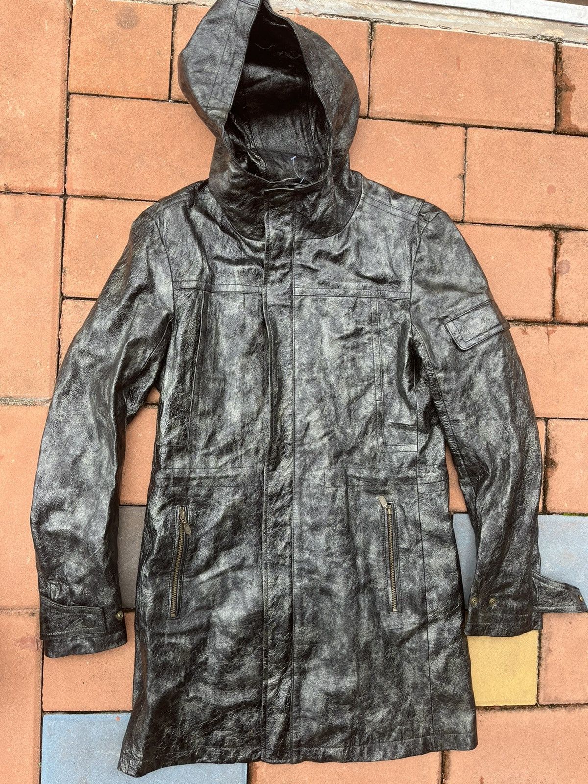 Tornado Mart vintage tornado mart Long Trench leather Jacket parkan Size US L / EU 52-54 / 3 - 1 Thumbnail