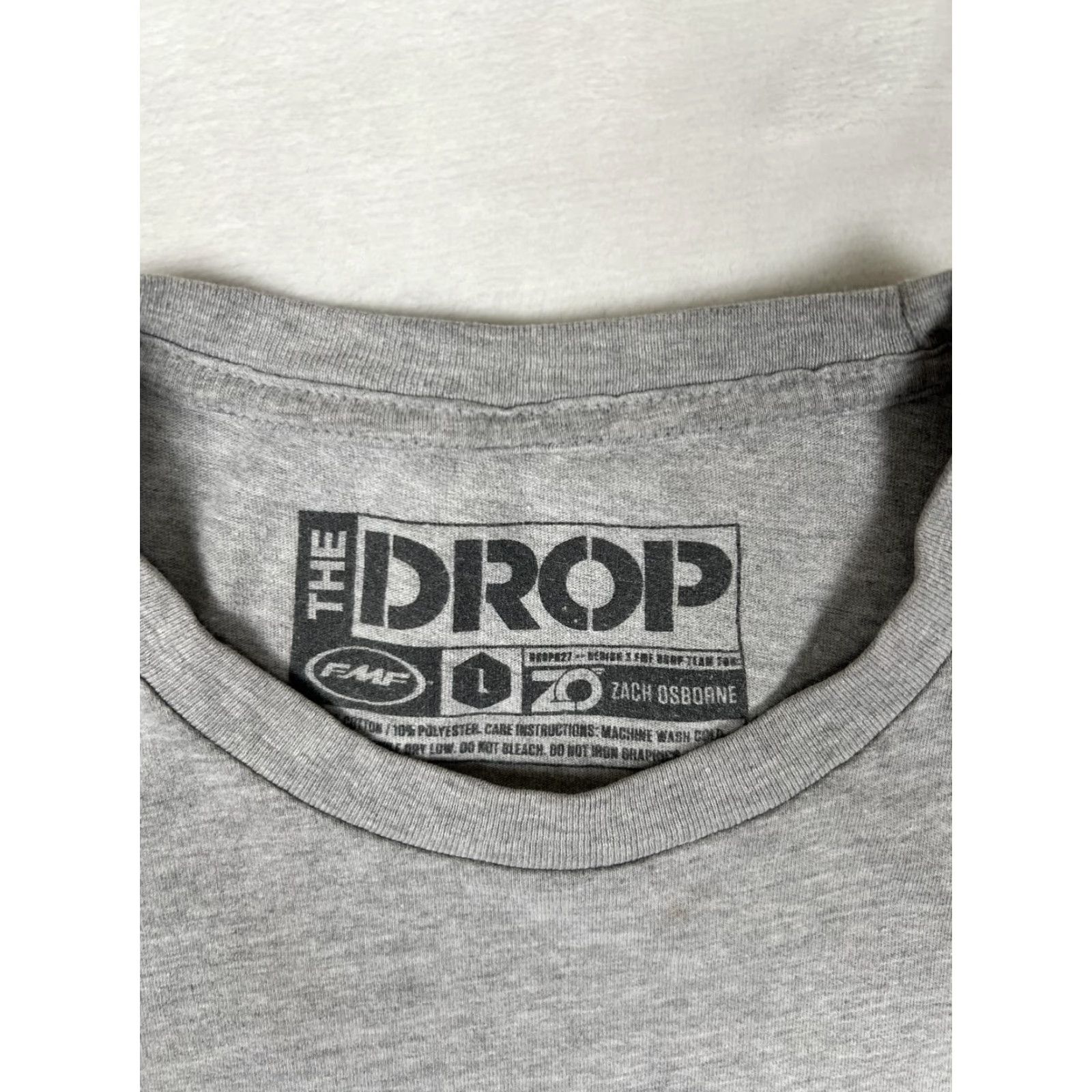 Vintage VINTAGE FMF The Drop T-Shirt Mens M/L Gray Goggles Zach Osborne Motocross Racing Tee Size US M / EU 48-50 / 2 - 4 Thumbnail