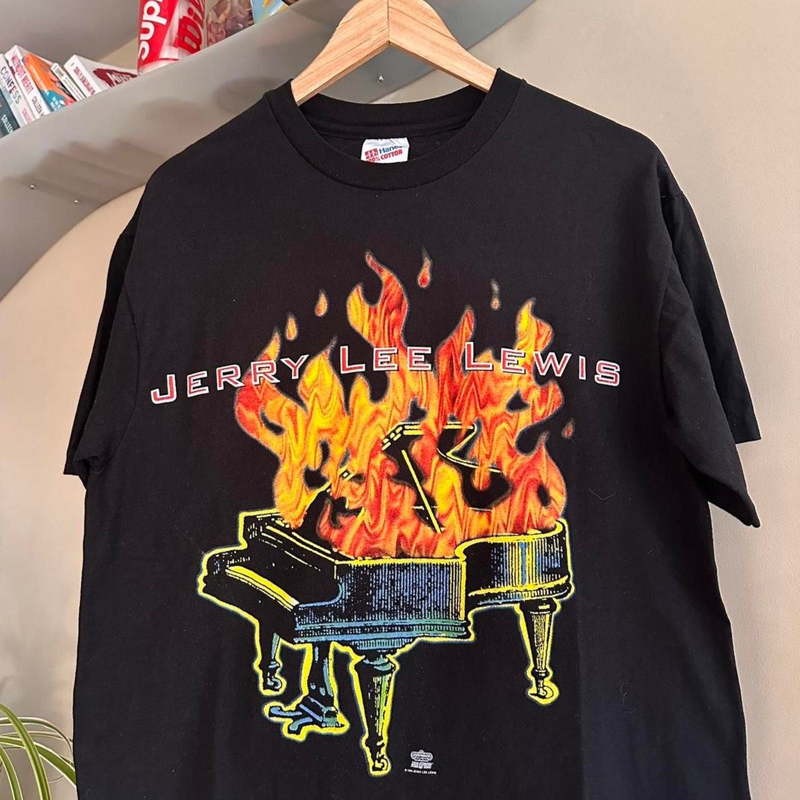 Band Tees × Hanes × Vintage Vintage 1994 Jerry Lee Lewis Shirt Size US L / EU 52-54 / 3 - 2 Thumbnail