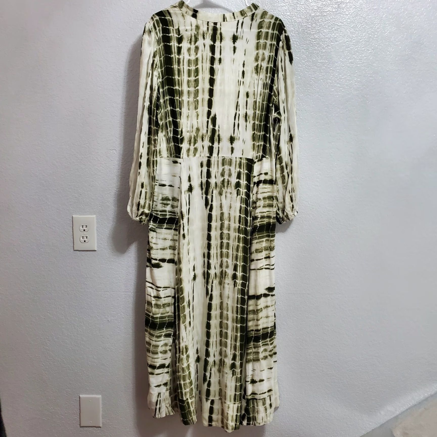 Soft Surroundings VINTAGE Soft Surroundings Melody Maxi Dress Women 1X Green Tie Dye Pockets Side Zip Boho Size XL / US 12-14 / IT 48-50 - 2 Thumbnail