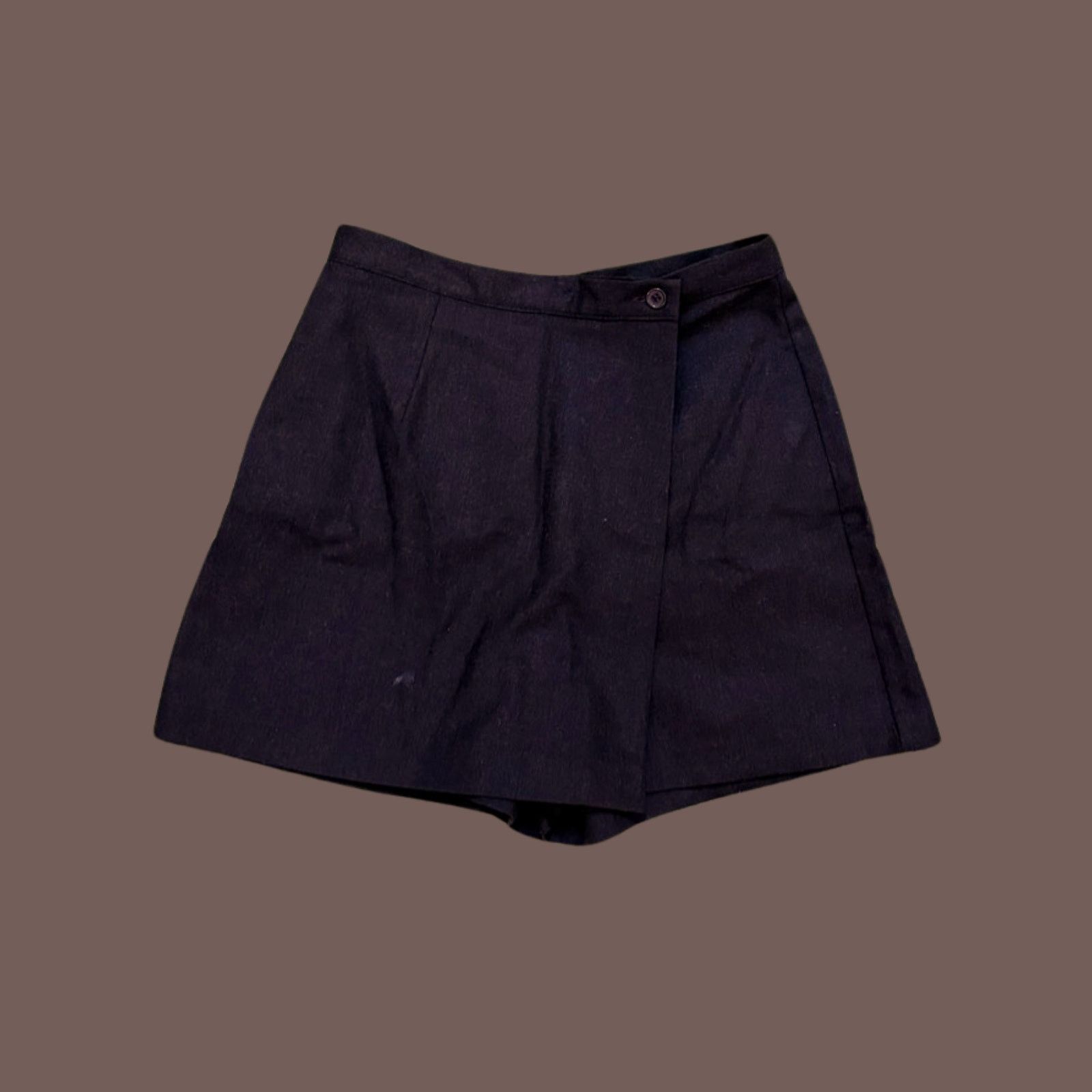 United Colors Of Benetton VTG Wool Skort | Benetton Brown Italy | 90s Academia Size 26" / US 2 / IT 38 - 2 Thumbnail