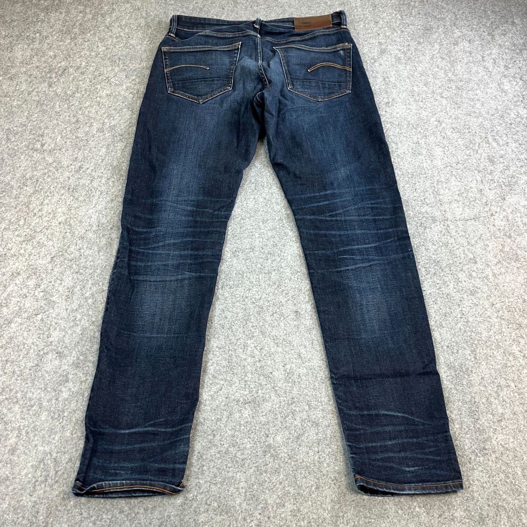 G-Star G-Star Jeans Slim Fit Regular 33 Dark Wash Blue Denim 5-Pocket Tapered Mens Slim 3301 Model 3301 Stretch Cotton Elastan Size US 33 - 2 Thumbnail