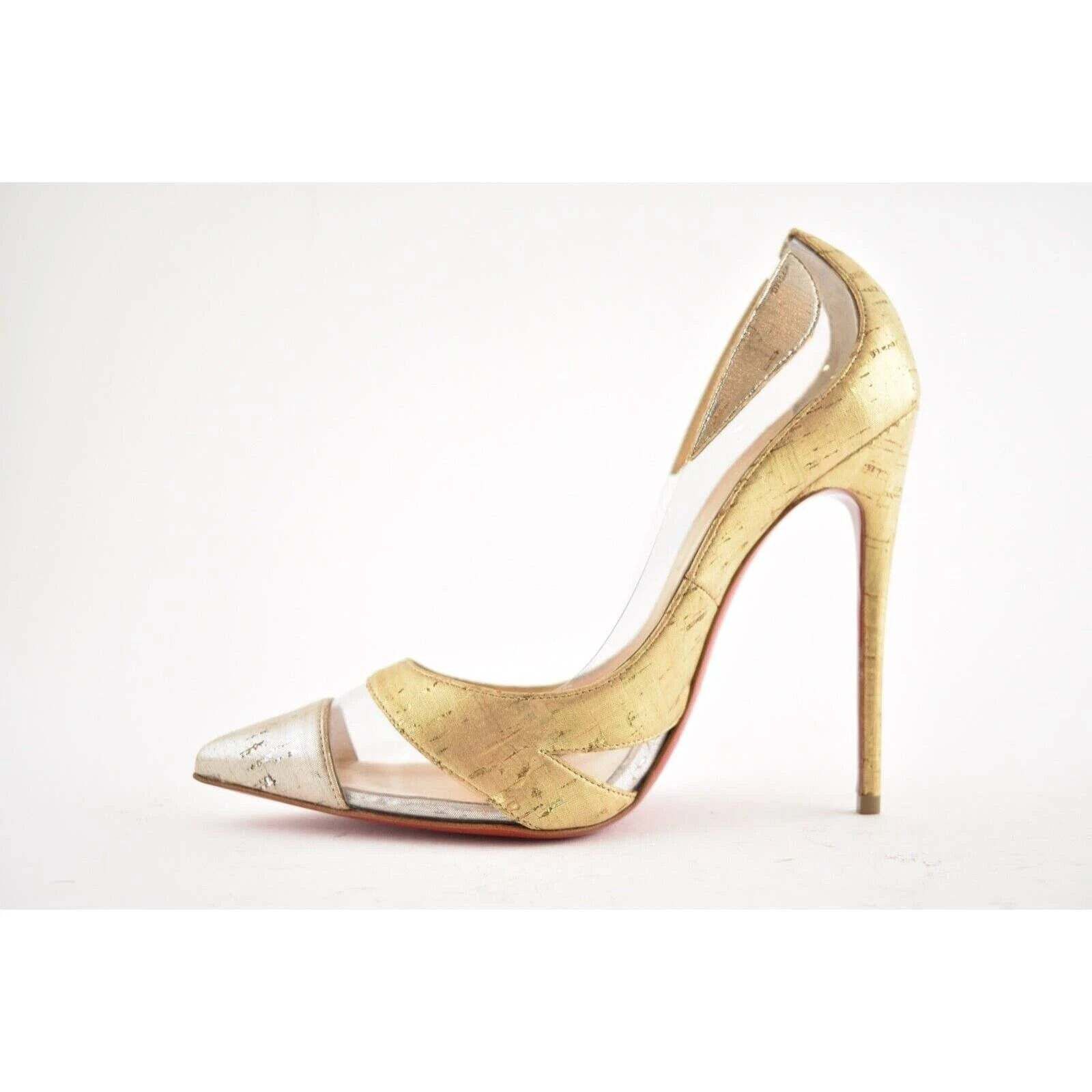 Christian Louboutin Christian Louboutin Blake Is Back 120 Silver Gold Cork Liege Size US 6 / IT 36 - 8 Thumbnail