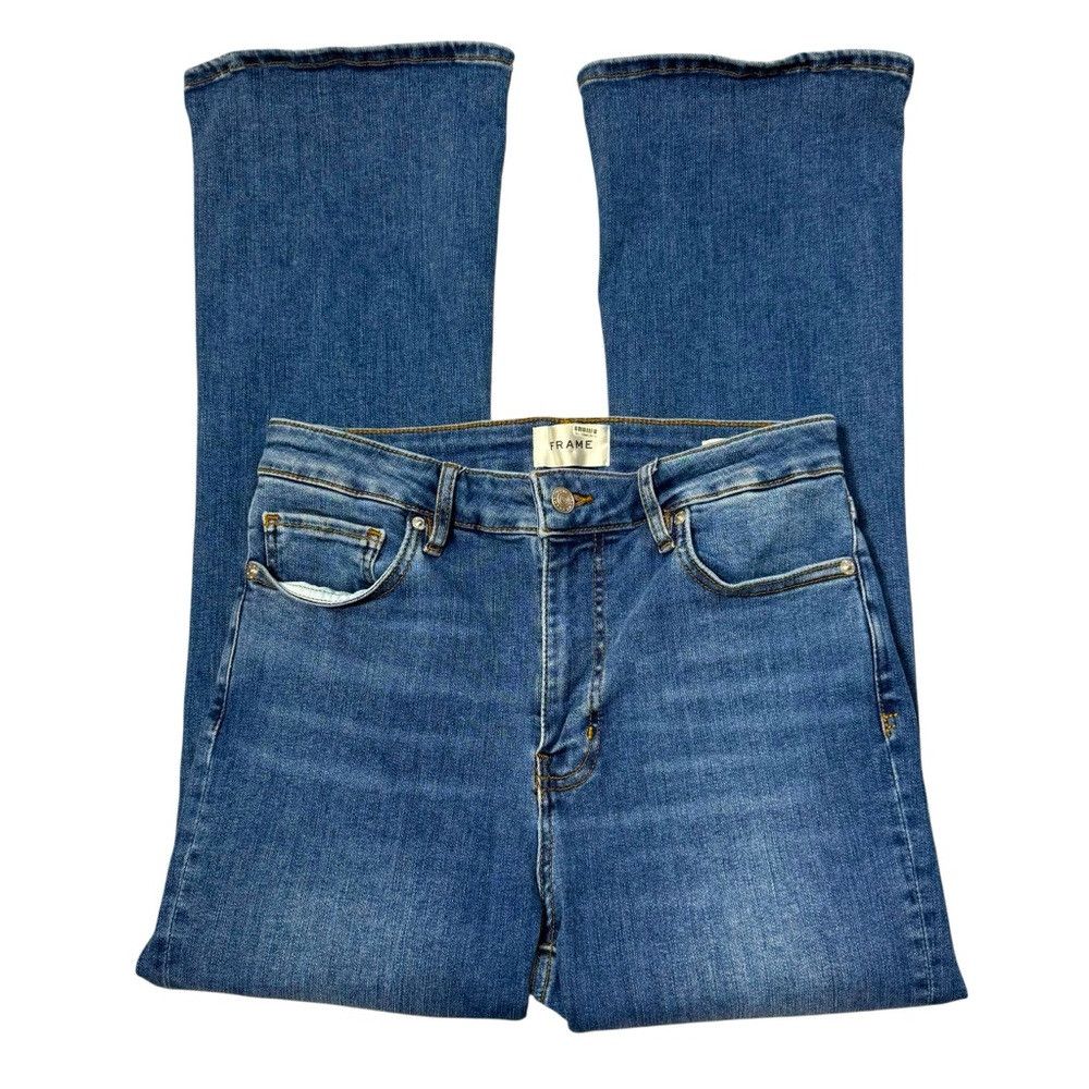 Frame FRAME Le Crop Mini High Rise Bootcut Jeans in Mermaid Size Size 28" / US 6 / IT 42 - 3 Thumbnail