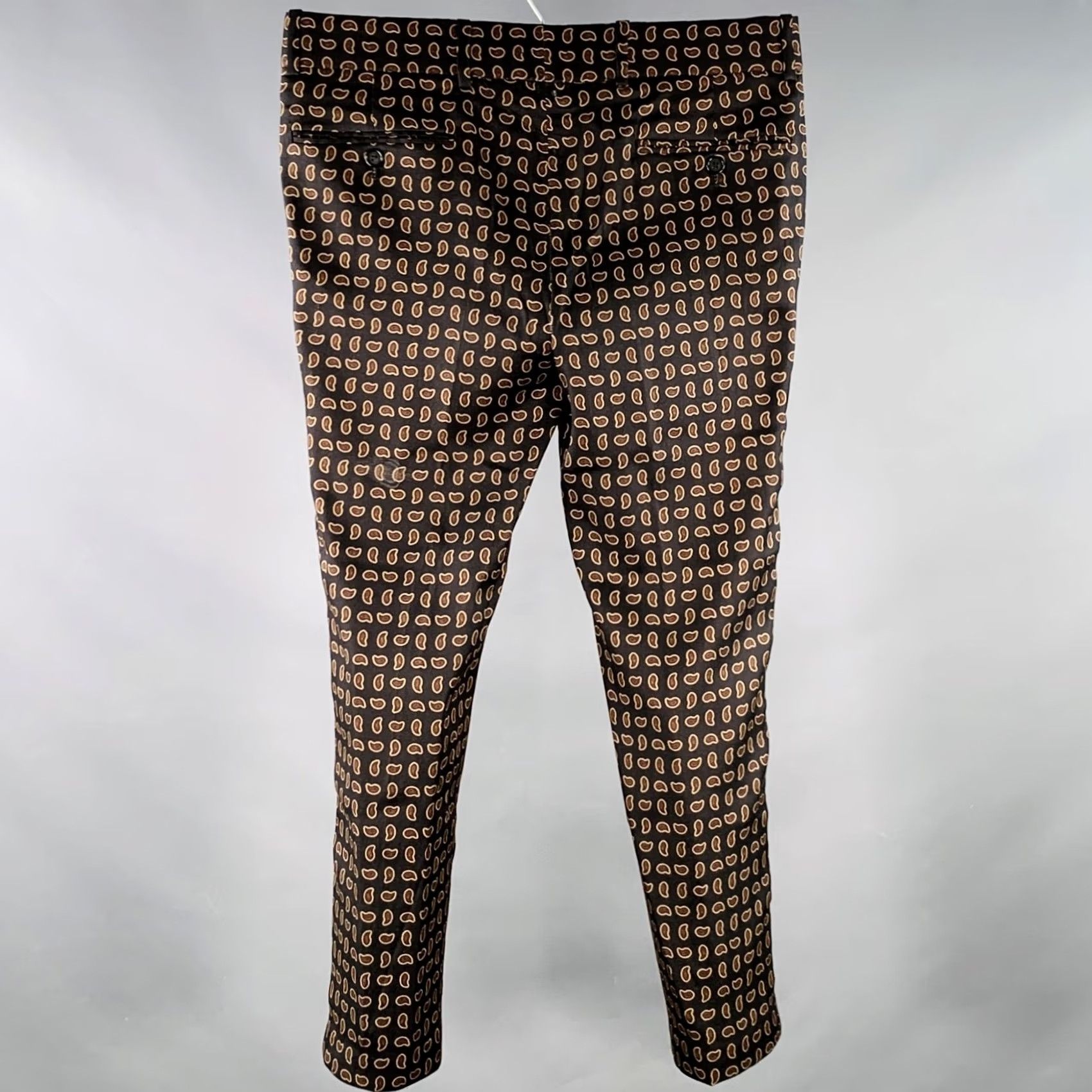 Alexander McQueen ALEXANDER MCQUEEN Size 34 Black Red Yellow Paisley Wool Silk Dress Pants Mens Size US 34 / EU 50 - 3 Thumbnail