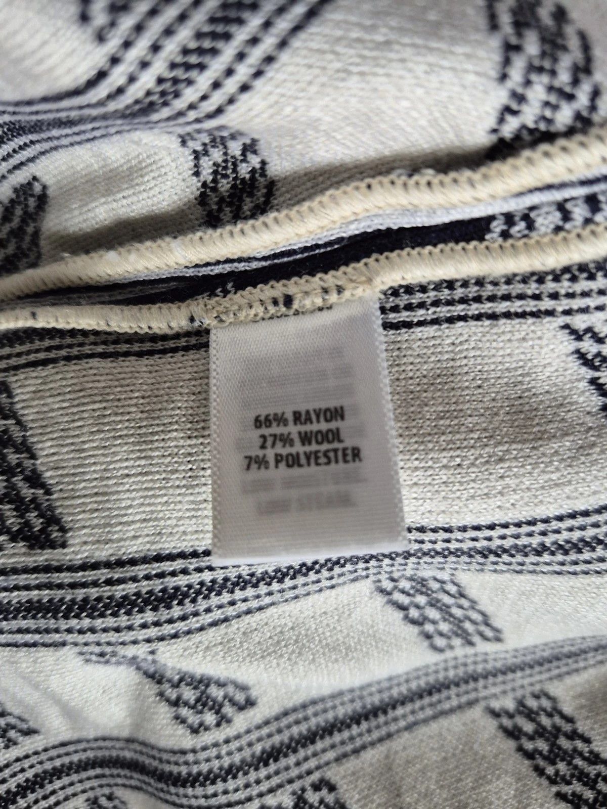 St. John Navy/Cream Geometric Wool Blend Short Slv Black Label Party Size M / US 6-8 / IT 42-44 - 6 Thumbnail