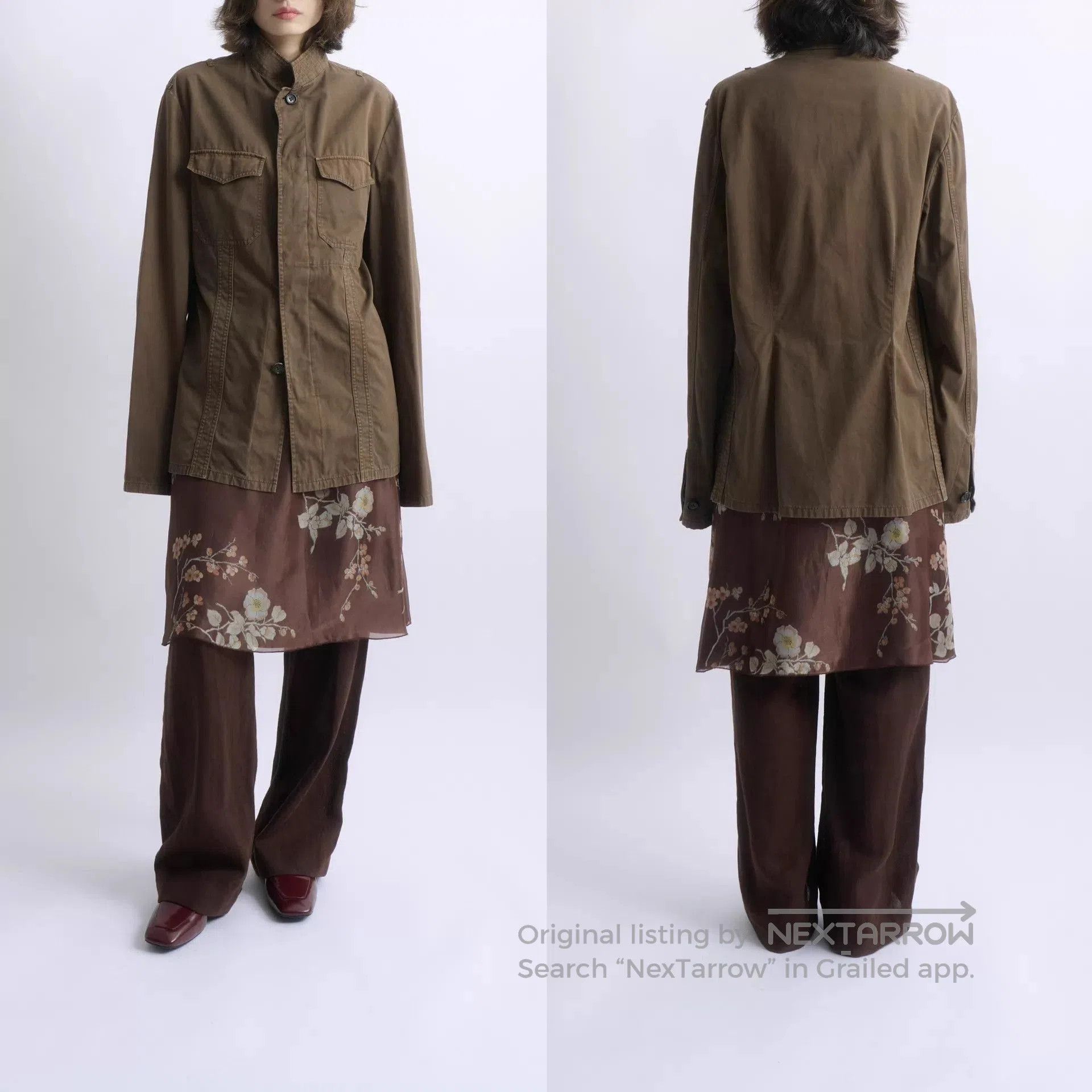 Jil Sander Brown Lightweight Button-Front Jacket Size S. Size US S / EU 44-46 / 1 - 6 Thumbnail