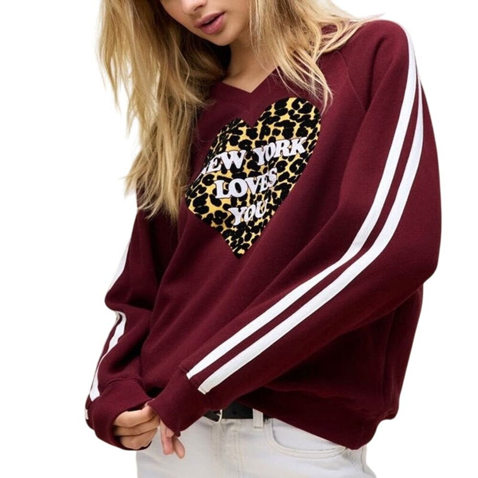 Daydreamer DAYDREAMER New York Loves You V-Neck Sweatshirt Size XS New Size XS / US 0-2 / IT 36-38 - 3 Thumbnail