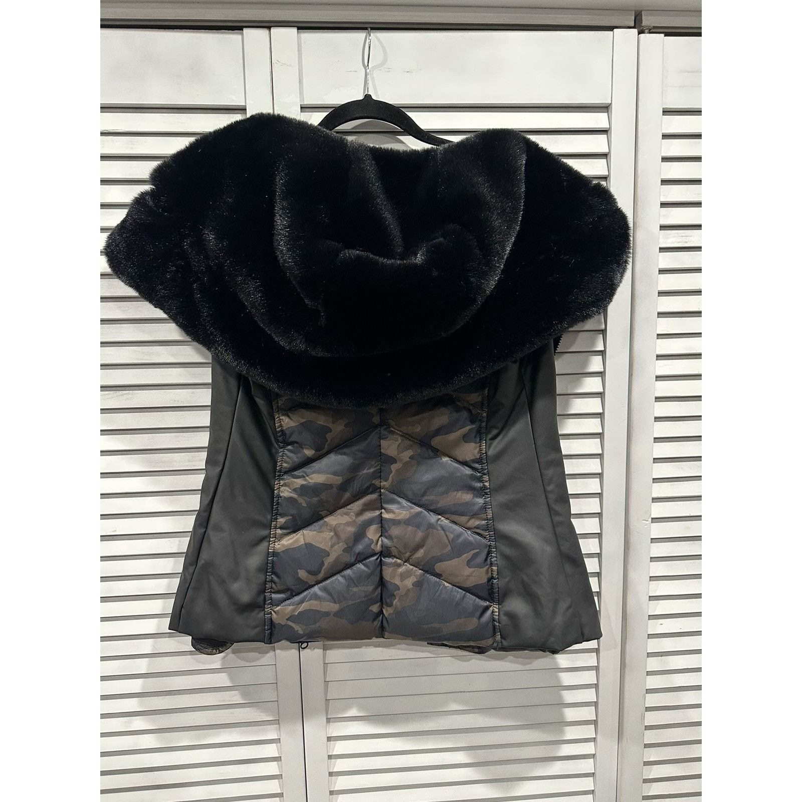 Blanc Noir Blanc Noir Camo Asymmetric-Zip Hooded Moto Vest Size S / US 4 / IT 40 - 14 Thumbnail