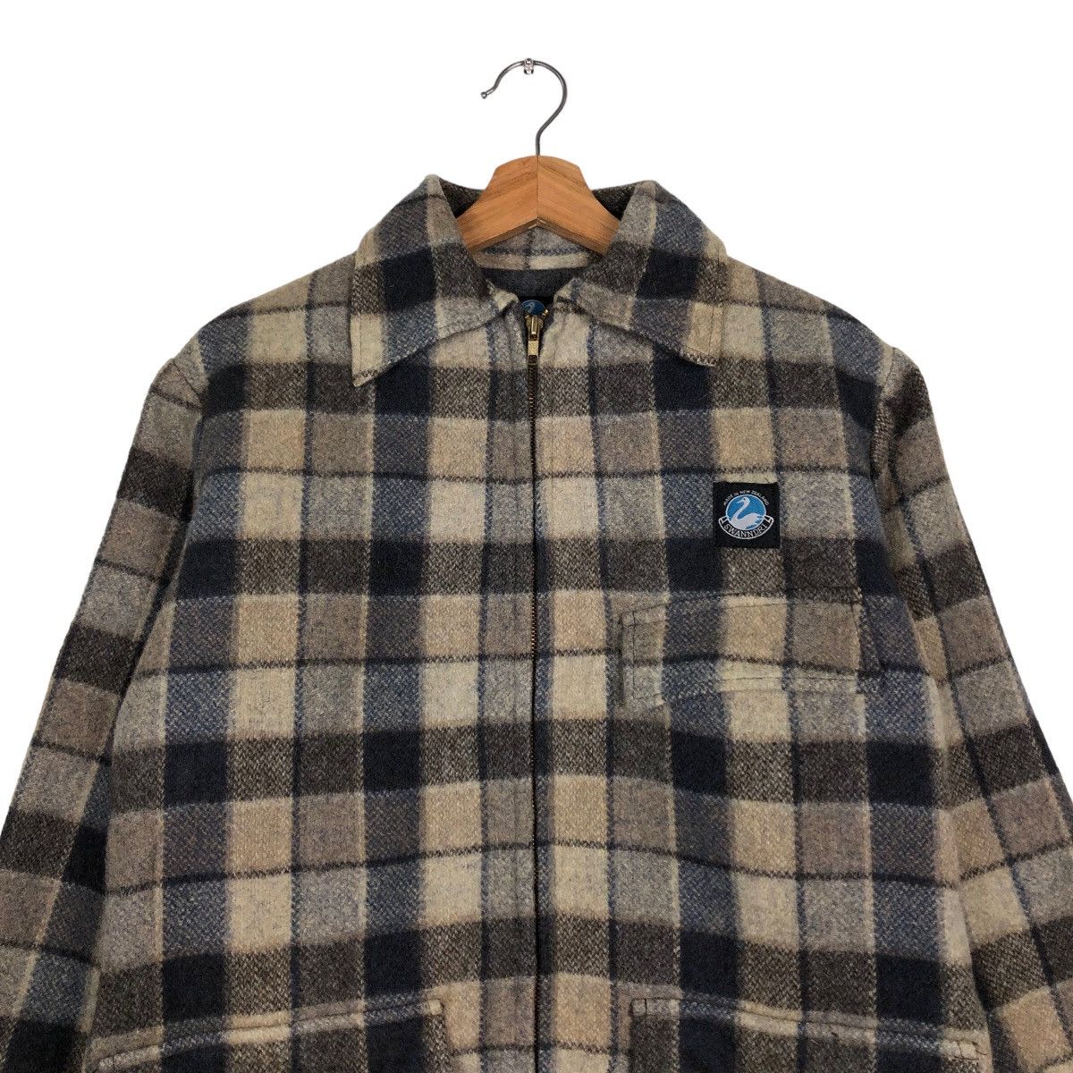 Japanese Brand 🔥Vintage 80s Chore Wool Jacket Swanndr1 Made in New Zealand Size US M / EU 48-50 / 2 - 3 Thumbnail