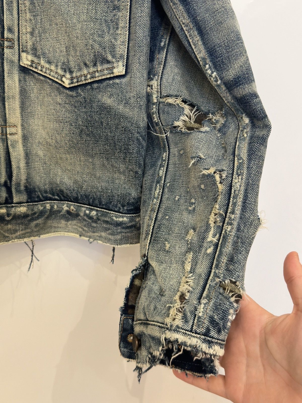 Hedi Slimane × Saint Laurent Paris STEAL!! Distressed Hedi Slimane X Saint Laurent Denim Jacket Size US S / EU 44-46 / 1 - 5 Thumbnail