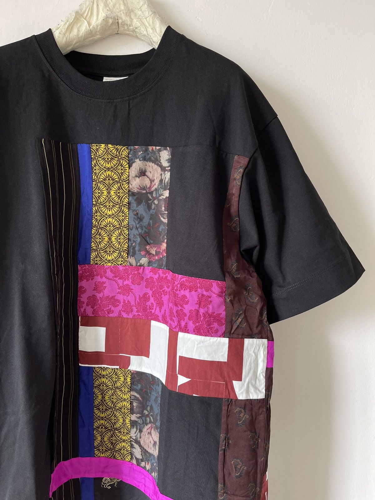 Dries Van Noten Dries Van Noten Black Paneled T-Shirt Size US XL / EU 56 / 4 - 6 Thumbnail