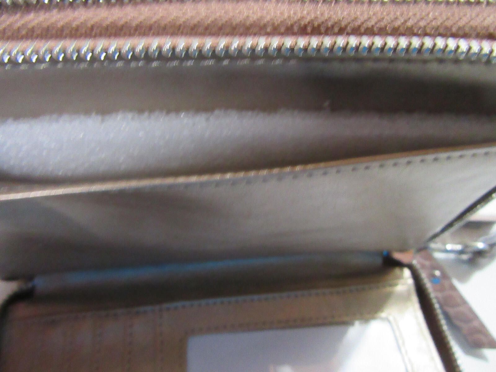 Designer Anne Klein Double Zip Around Wallet Croco Tan Size ONE SIZE - 7 Thumbnail