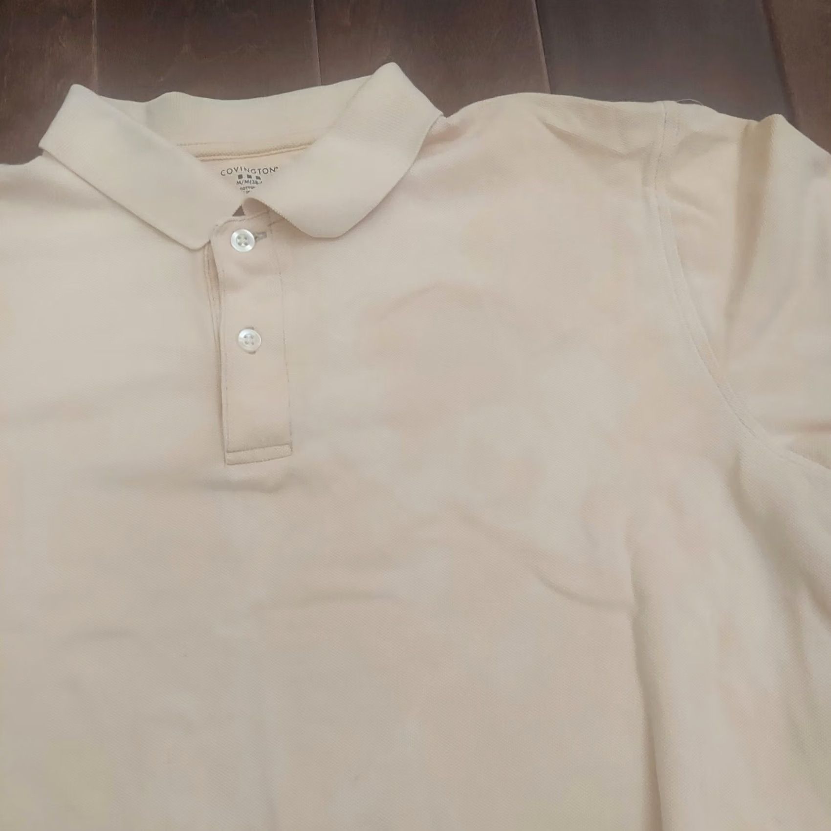 Vintage Covington Polo Shirt Men Beige Short Sleeve - Size M - Regular Fit Size US M / EU 48-50 / 2 - 7 Thumbnail