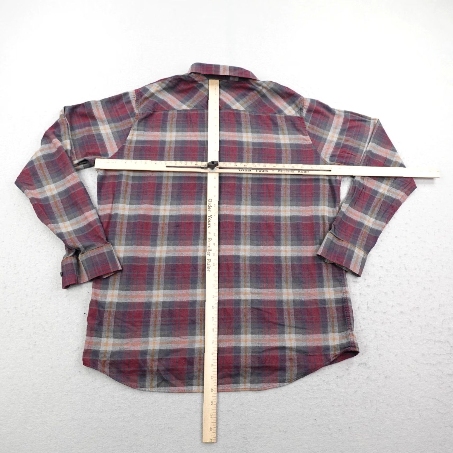 TravisMathew Travis Mathew Shirt Mens 2XL Red Gray Plaid Flannel Button Down Long Sleeve Golf Shirt Size US XXL / EU 58 / 5 - 6 Thumbnail