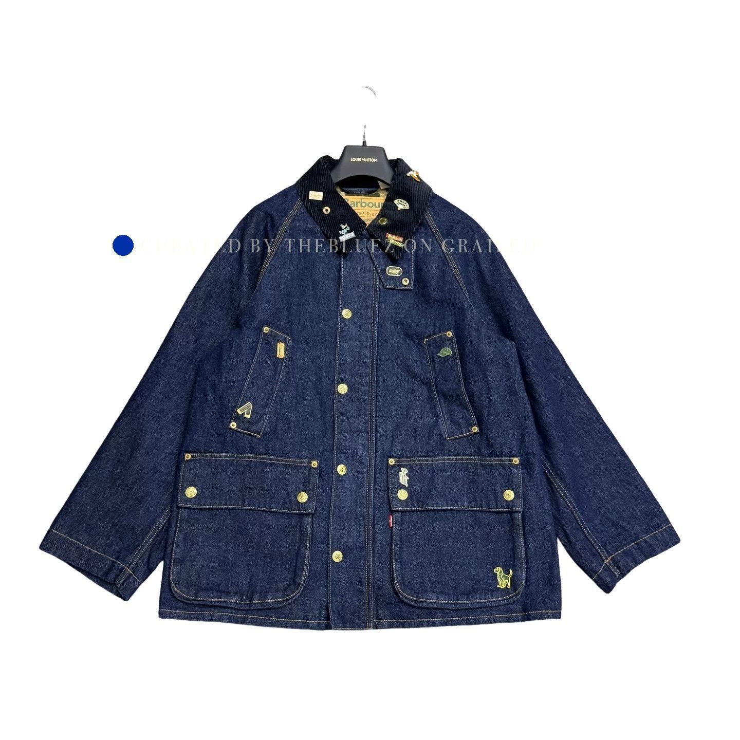 Barbour Blue Denim Jacket with Button Front and Pockets Size US S / EU 44-46 / 1 - 1 Thumbnail