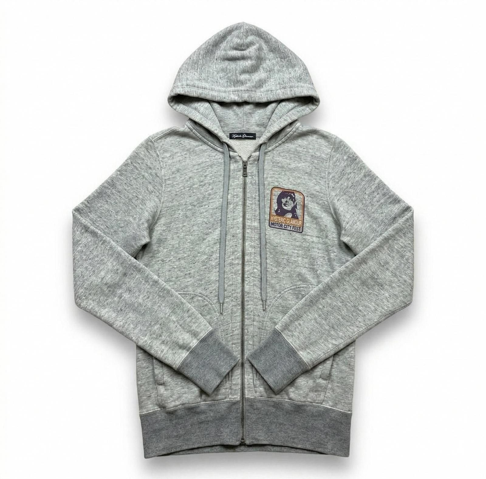 Hysteric Glamour Hysteric Glamour - Grey Zip-Up Hoodie Graphic Print Size M / US 6-8 / IT 42-44 - 1 Thumbnail