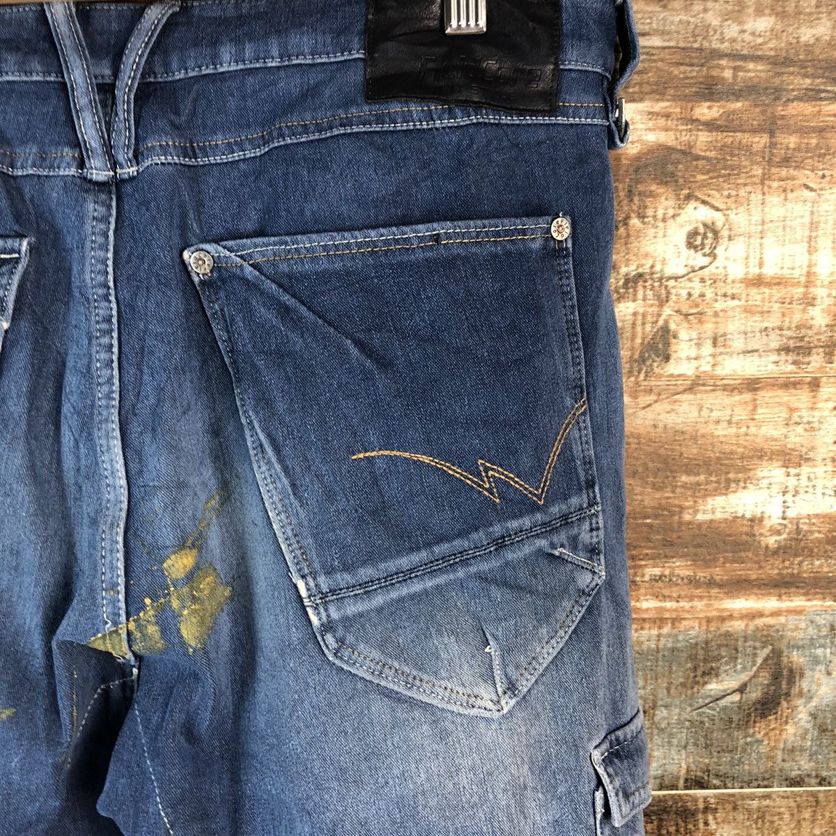 Japanese Brand Field Core Blue Distressed ripped Denim Pants #A2166 Size US 33 - 20 Thumbnail