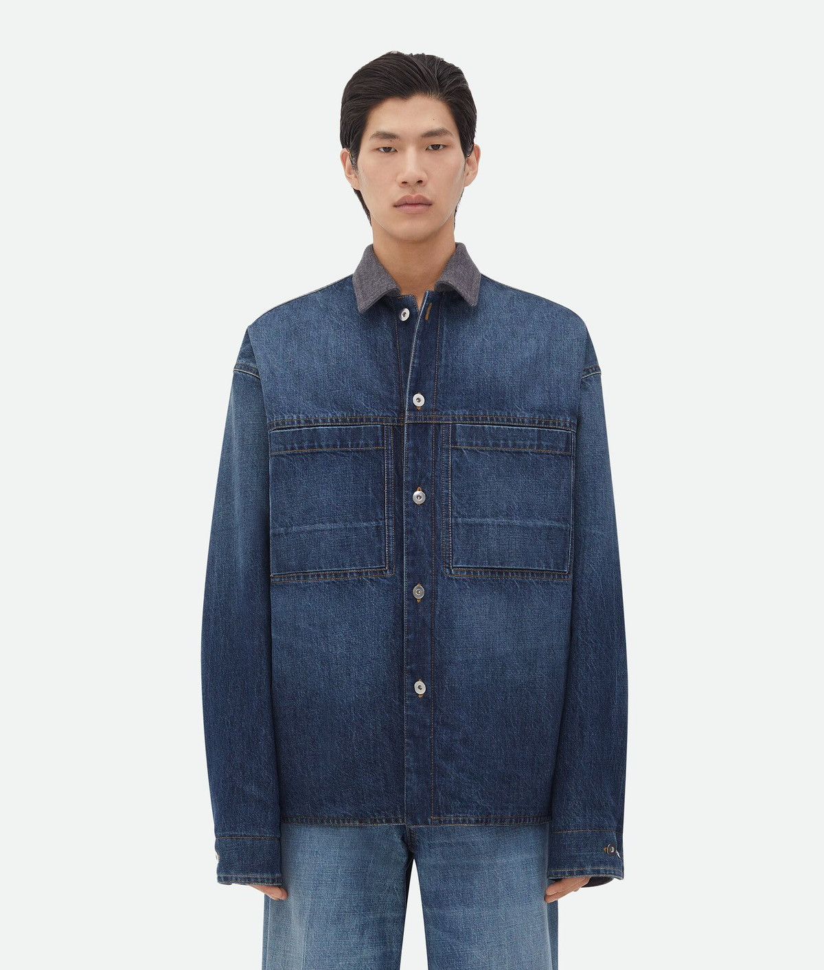 Bottega Veneta 💥$3.6K VALUE💥 Reversible Wool Denim Jacket Size US S / EU 44-46 / 1 - 1 Thumbnail