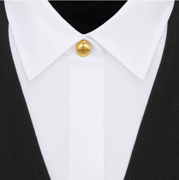 Dior o1w1db11225 451D05 Dress with Spread Collar in Black/White Size M / US 6-8 / IT 42-44 - 3 Thumbnail