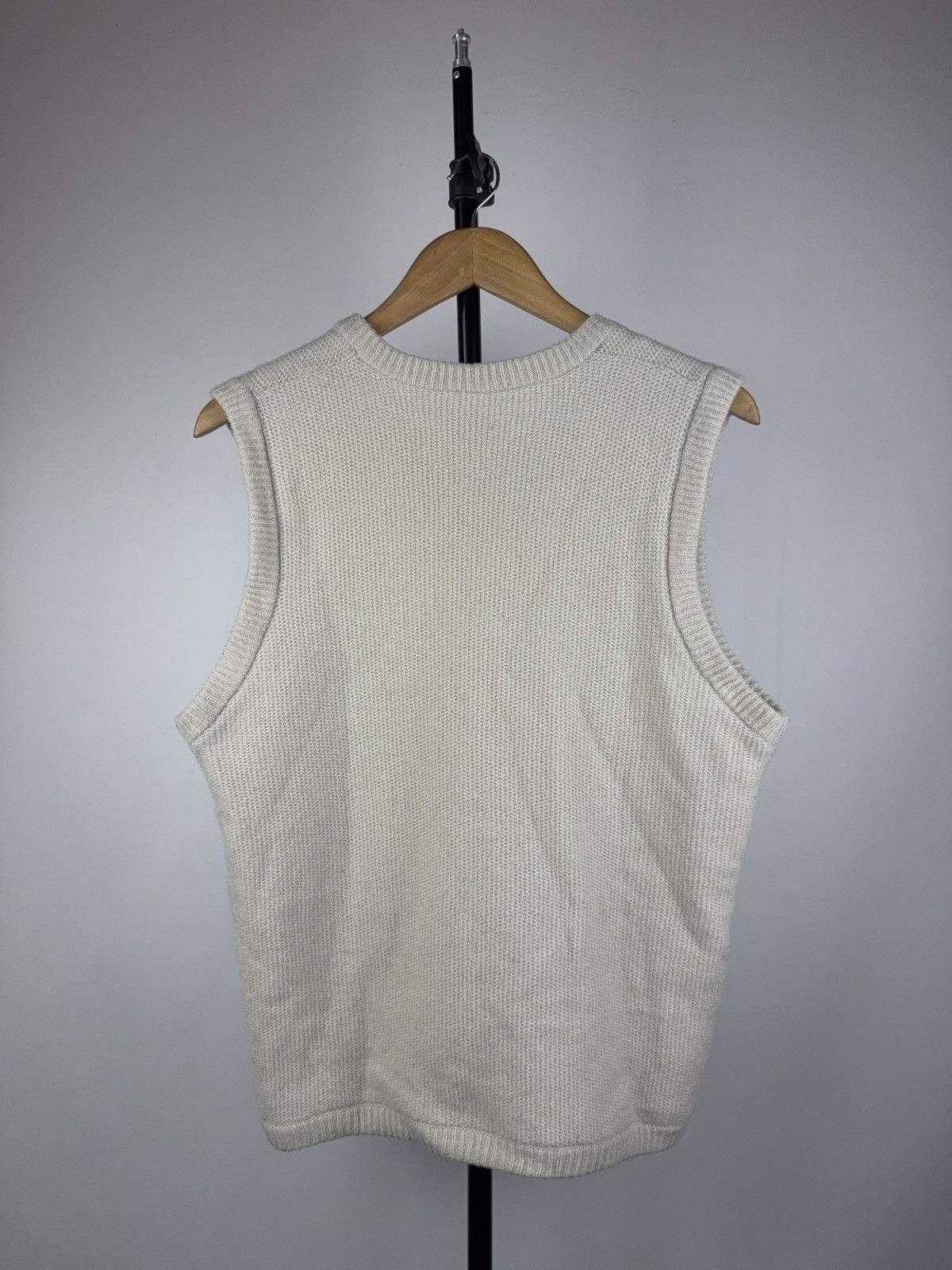 Adidas Vintage 00s Retro Adidas Golf Y2K Cream Wool Vest Size L / US 10 / IT 46 - 6 Thumbnail