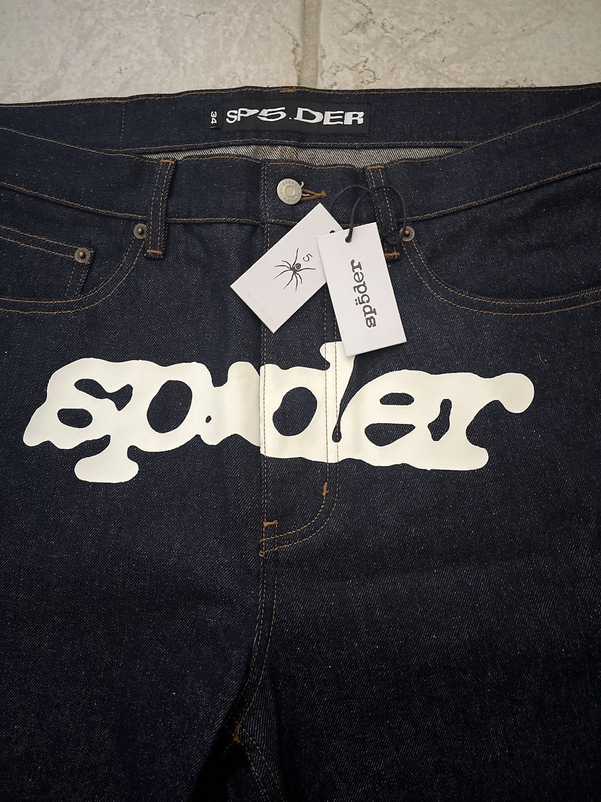 Sp5der Sp5der Raw Denim Jeans Size US 34 / EU 50 - 2 Thumbnail
