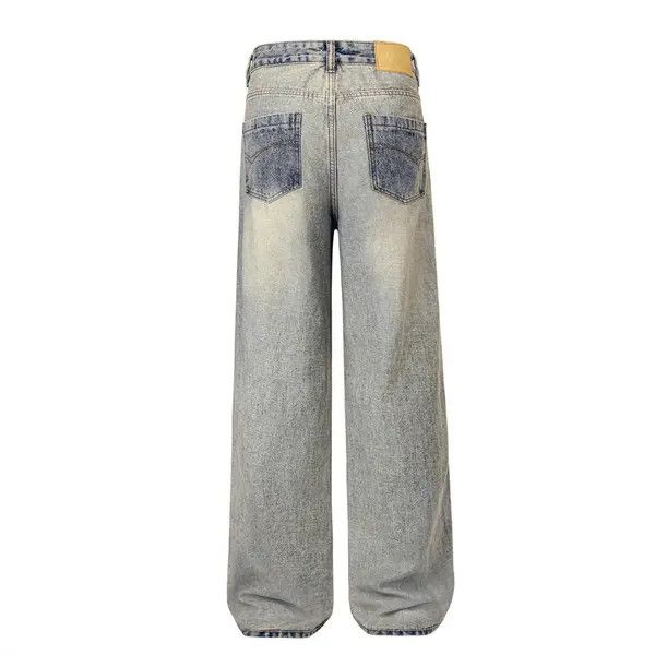Japanese Brand Trendy street casual distressed washed straight jeans Size US 32 / EU 48 - 3 Thumbnail