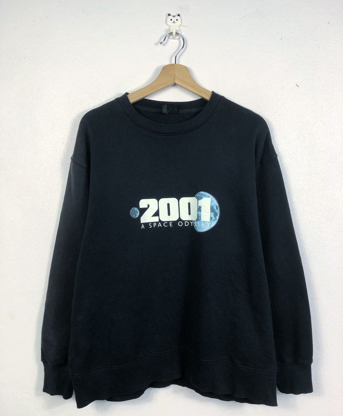 image of Gu x Movie Vintage 2001 A Space Odyssey Movie Sweatshirt in Black, Men's (Size Medium)