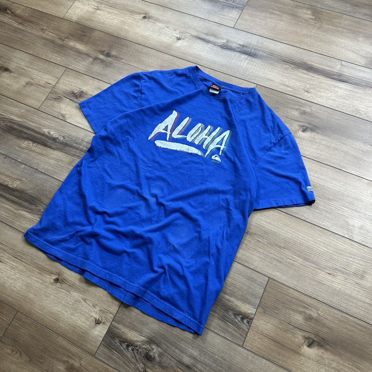 Quiksilver Vintage 2000s Y2K Quiksilver Aloha Blue Surf Graphic Tee Size US XL / EU 56 / 4 - 3 Thumbnail