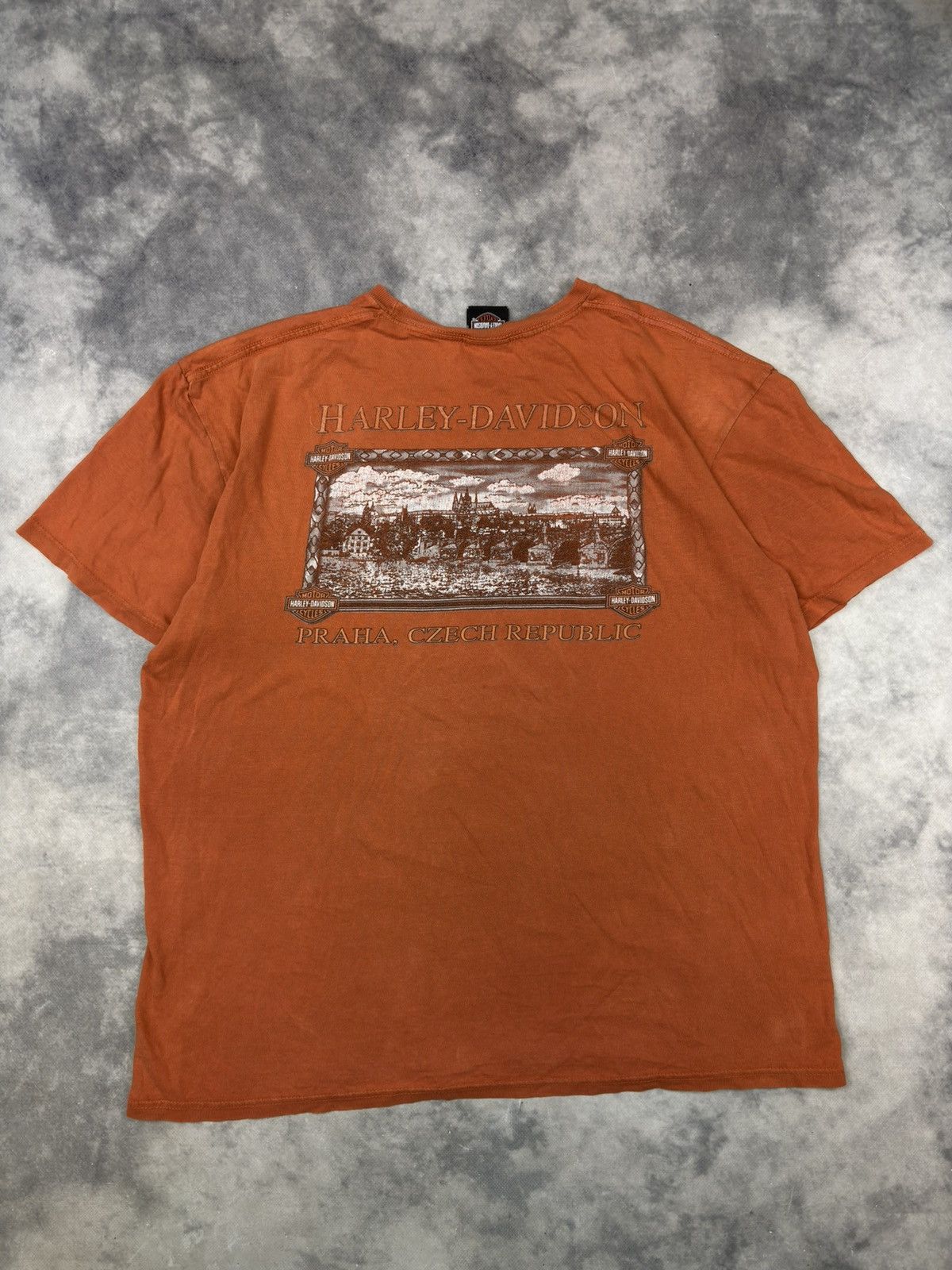 Harley Davidson × Vintage Vintage Harley Davidson T shirt DISTRESSED Streetwear USA Size US XL / EU 56 / 4 - 1 Thumbnail