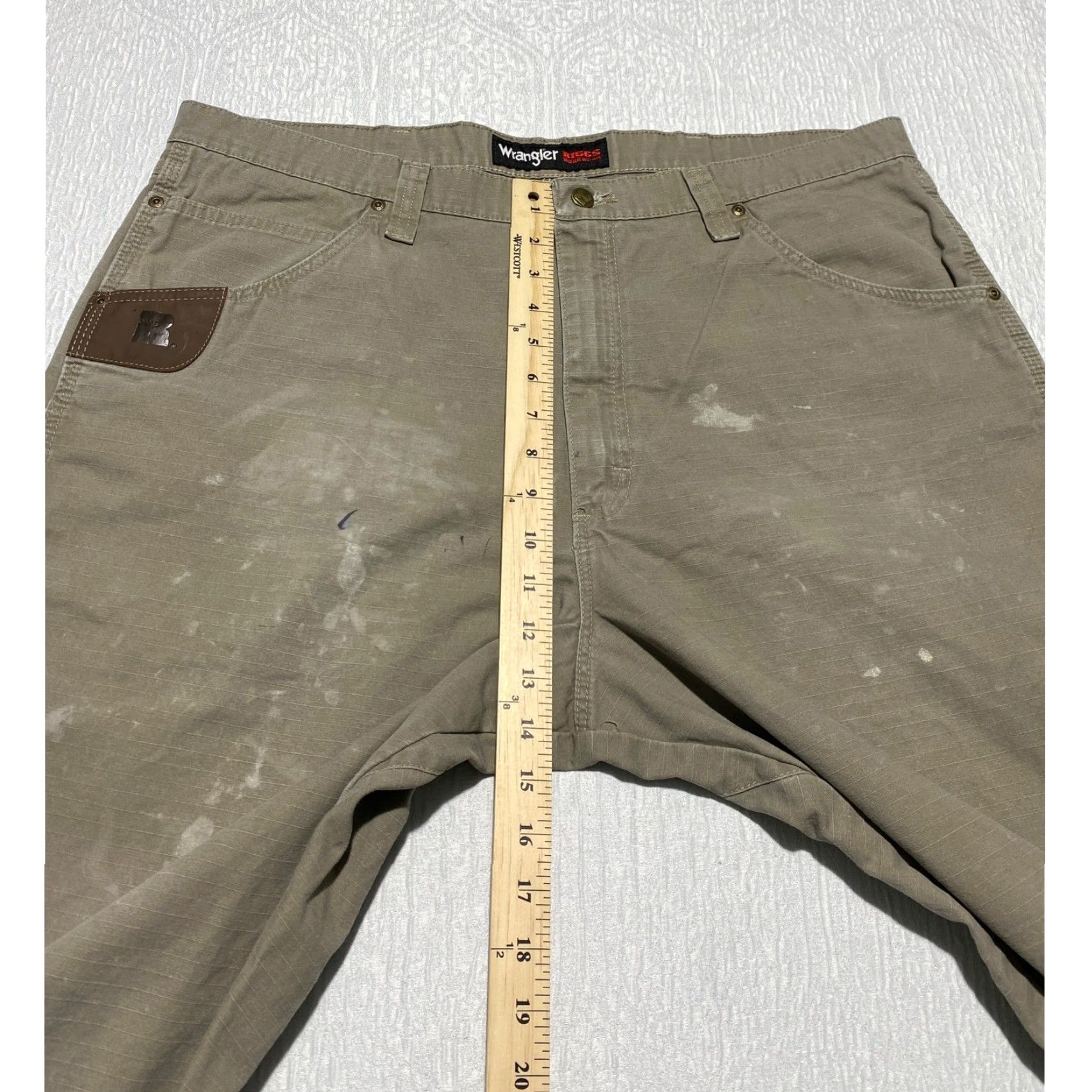 Wrangler VINTAGE Wrangler Riggs Workwear Relaxed Fit Carpenter Pants 40×30 Dark Khaki Ripstop Mens Size US 40 / EU 56 - 7 Thumbnail