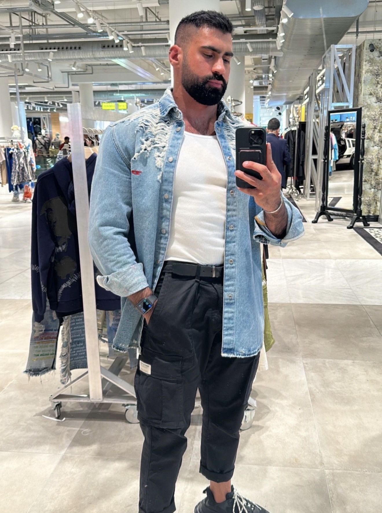 Diesel Diesel D-Simply-Over-FSB Distressed Denim Shirt Size US L / EU 52-54 / 3 - 1 Thumbnail
