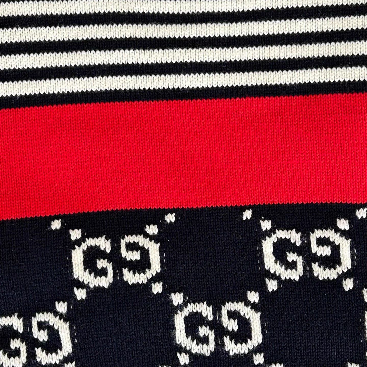 Gucci Gucci GG jacquard stripe sweater black and red S Size US S / EU 44-46 / 1 - 7 Thumbnail