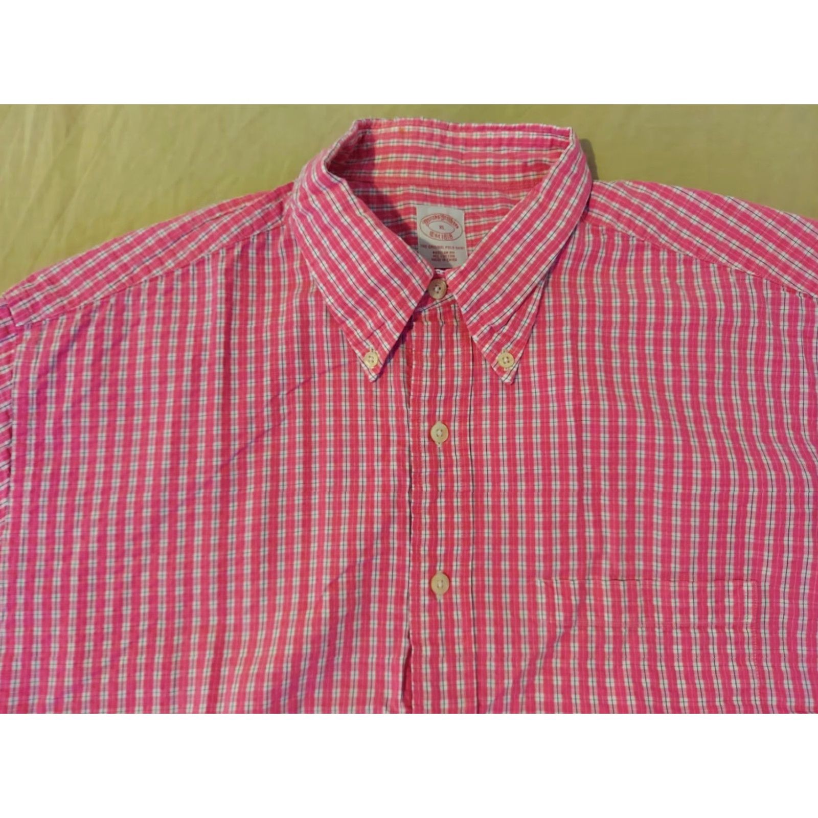 Brooks Brothers Brooks Brothers Dress Shirt Mens XL Pink Cotton Button Size 46R - 2 Thumbnail